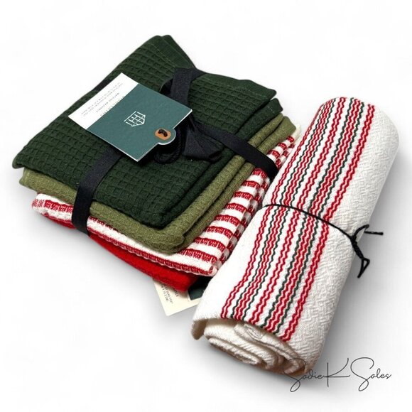 Hearth & Hand Magnolia 4pk Waffled Cotton Christmas Dishcloth Set Christmas 2024 - Picture 5 of 5